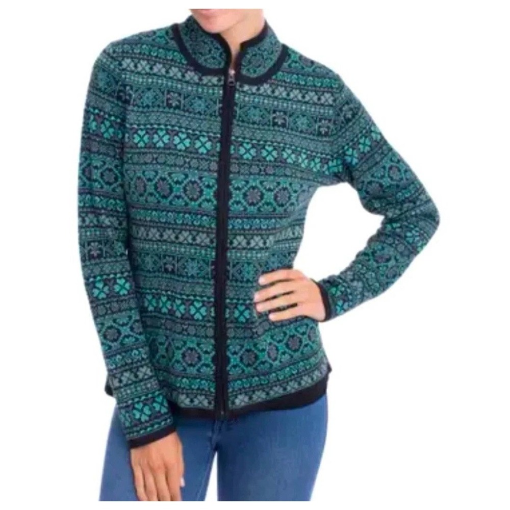 Alpaca Imports Alpaca Wool Zip Cardigan Sweater Teal Peru Outdoors Casual Soft M